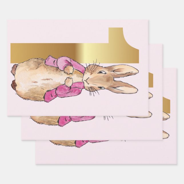 First birthday Classic rabbit  Wrapping Paper Sheets (Set)