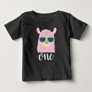 First Birthday Cute Llama Face 1st Birthday Baby T-Shirt