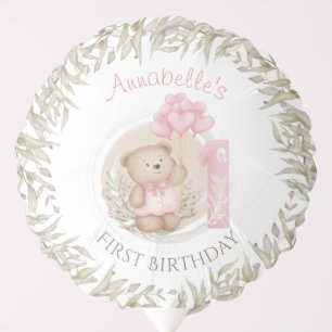 First Birthday Cute Teddy Bear Balloon