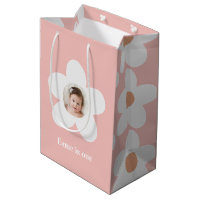 First birthday daisy boho retro pink