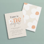 First birthday daisy boho retro terracotta natural invitation<br><div class="desc">First birthday daisy floral modern bold typography boho retro terracotta,  peach,  natural quirky fun vintage One dermal wonderful birthday invitation and party collection.</div>