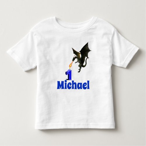 First Birthday Dragon Personalized name Age Toddler T_shirt