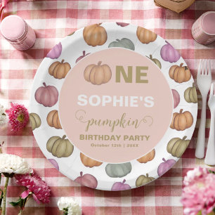 First Birthday Fall Pumpkin Birthday Party Paper Plates