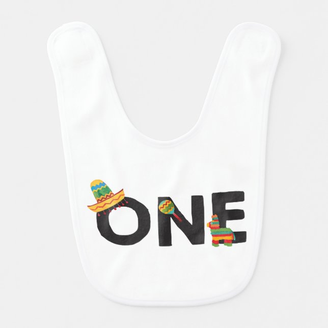 First Birthday Fiesta Baby Bib (Front)
