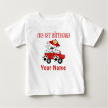 First Birthday Fire Truck Baby T-shirt at Zazzle