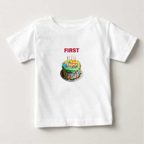 First Birthday  First Birthday on t_shirt kids 