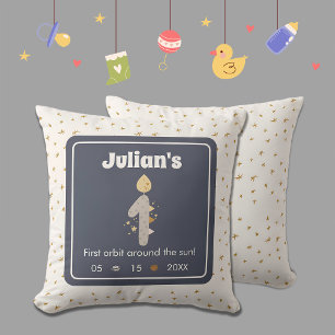 First Birthday, First orbit around the sun! Throw Pillow