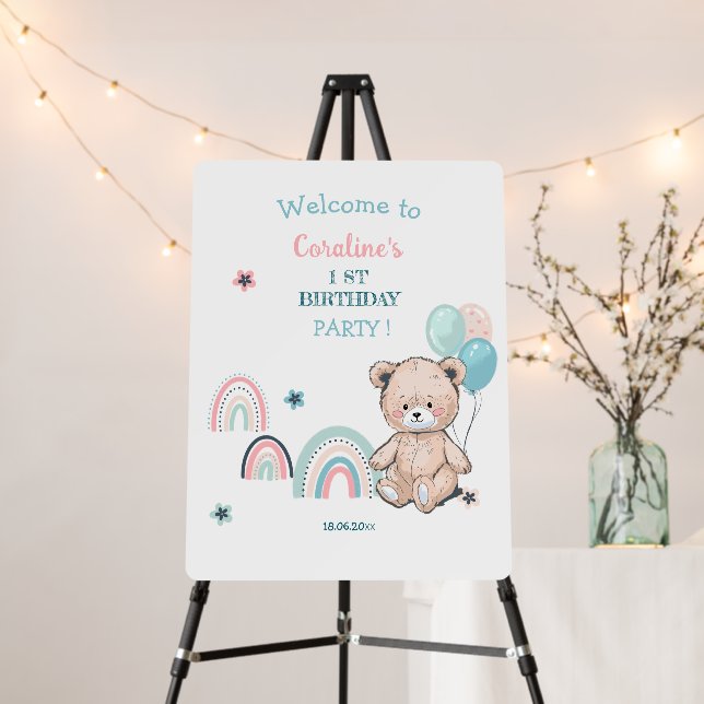 First Birthday Foam Boards "Welcome" (In Situ (Stand))