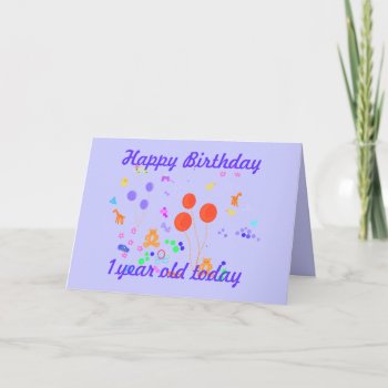 First Birthday For A Boy. Card by artistjandavies at Zazzle