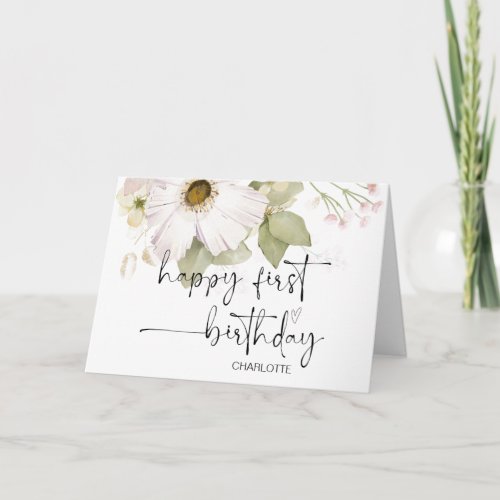 First Birthday for Girl or Boy Happy Birthday Card