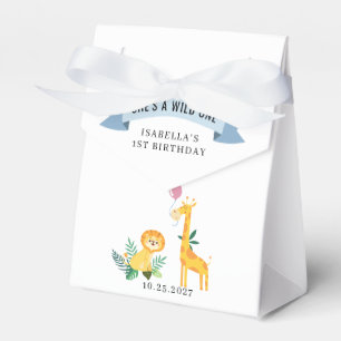 First Birthday Forest Animals Lion Giraffe Favor Boxes