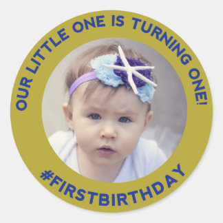 First Birthday Fun: Classic Round Sticker