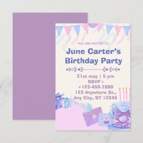 First birthday girl invitations. One-year-old girl Invitation