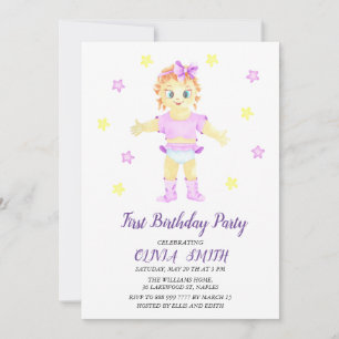 First Birthday Girl Party Save The Date