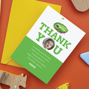 First Birthday Golf Personalized Photo Thank You Card