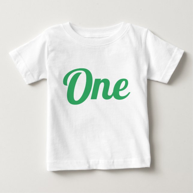 First Birthday Green Baby T-Shirt (Front)