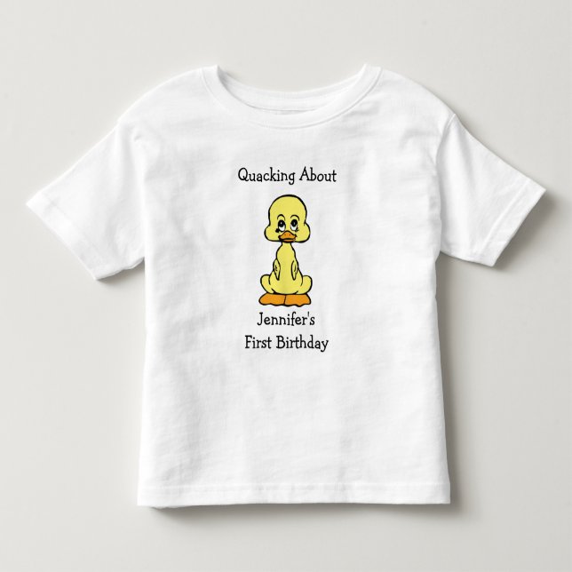 First Birthday Happy Little Yellow Duckling Toddler T-shirt (Front)