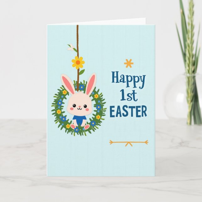 First Birthday Hare Celebration Card (Front)