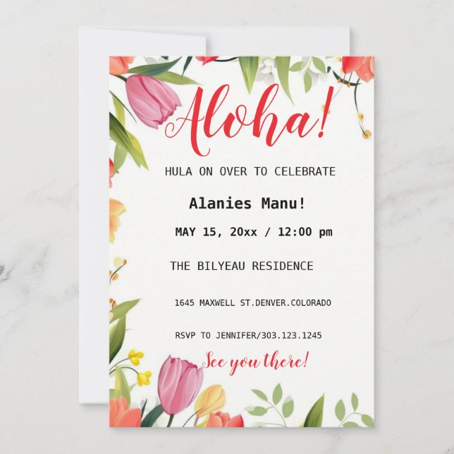  First Birthday Invitation (Front)