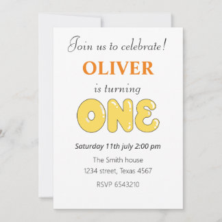 First birthday invitation