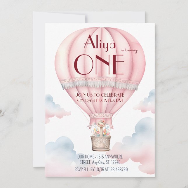 First birthday Invitation Dream world (Front)