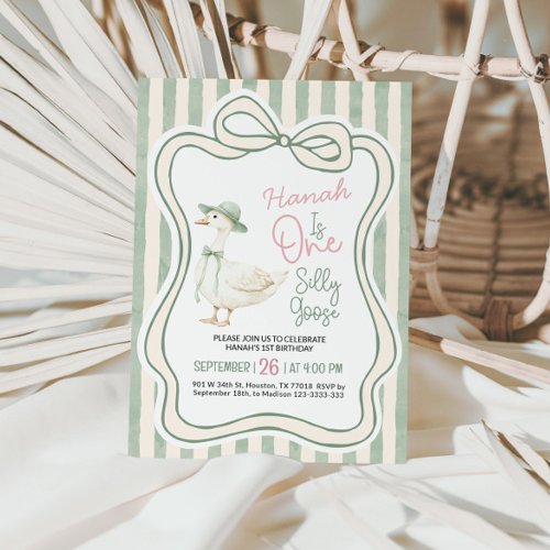 First Birthday Invitation, Silly Goose Birthday 