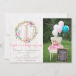 First Birthday Invitation - Watercolor Floral at Zazzle