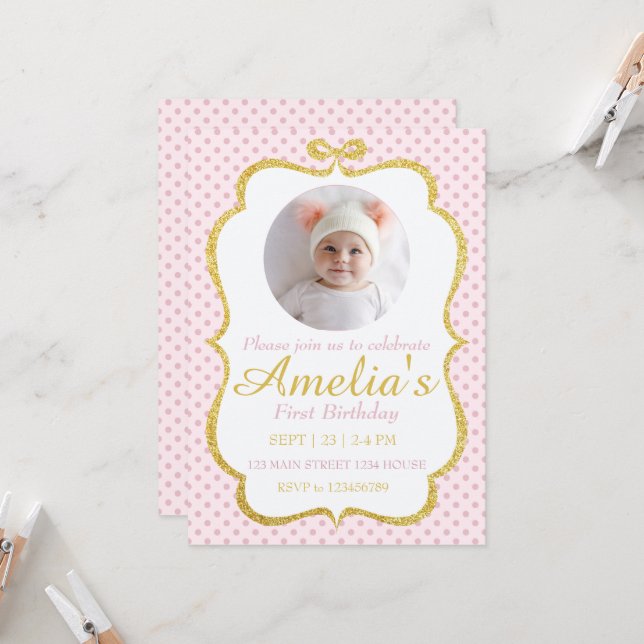 First Birthday Invite (Front/Back In Situ)