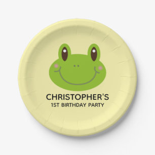 First Birthday Kids Party Frog Theme Paper Plates