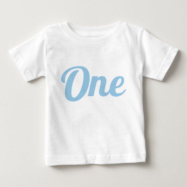 First Birthday Light Blue Baby T-Shirt (Front)