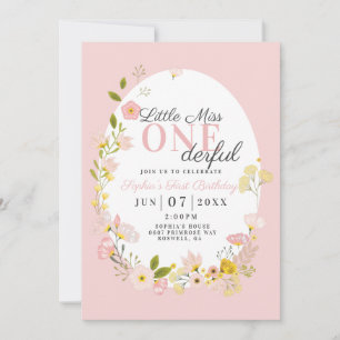 First Birthday little miss one-derful Invitation