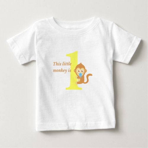 First Birthday Little Monkey is One Baby T_Shirt