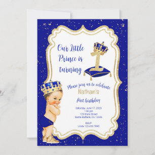 First Birthday Little Prince Invitation