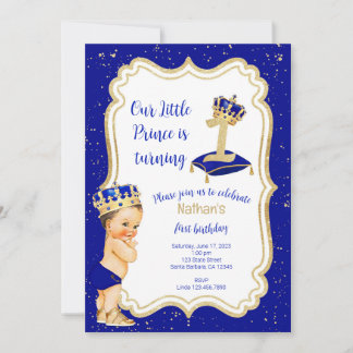 First Birthday Little Prince Invitation
