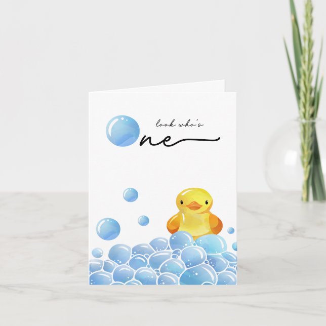 First Birthday Look Who's One Birthday Card (Front)