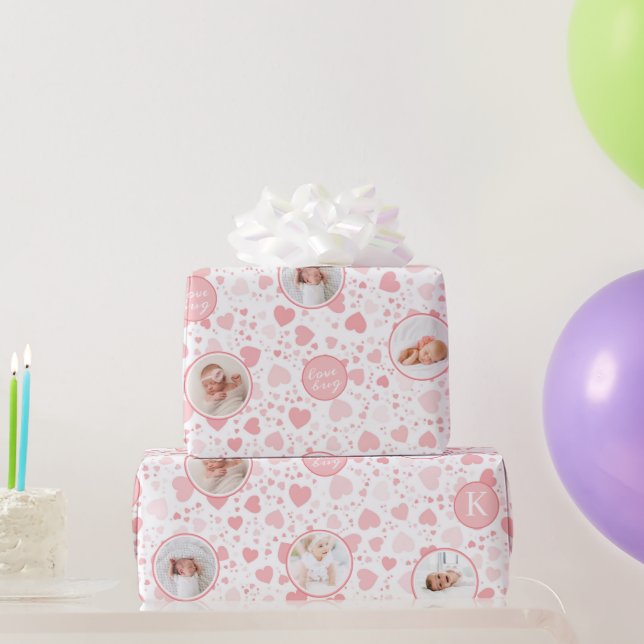 First Birthday Lovebug Personalize Photo Wrapping  Paper (Party Gifts)
