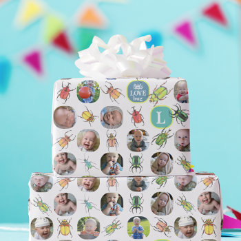 First Birthday Lovebugs Photo Wrapping Paper by tiffjamaica at Zazzle