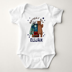 First Birthday Lumberjack Woodland Baby Bodysuit