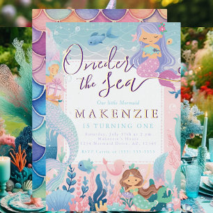 First Birthday Mermaid Foil Invitation