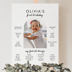 First Birthday Milestone Photo Sign