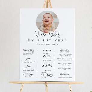 First Birthday Milestone Poster Sign Template 1st