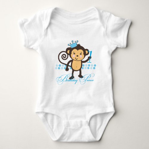 First Birthday Monkey Prince Shirt