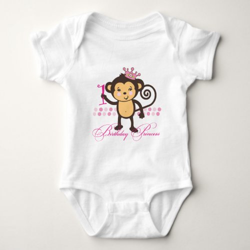 First Birthday Monkey Princess Shirt