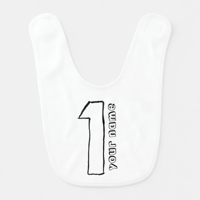 First Birthday Monogram Bib (Front)