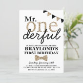 First Birthday Mr Onederful Invitation (Standing Front)