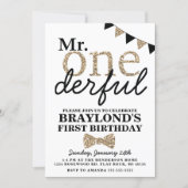 First Birthday Mr Onederful Invitation (Front)
