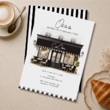 First Birthday Oh Là Là Black & White Paris Café