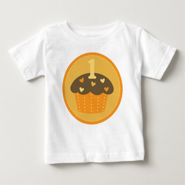 First Birthday One Cupcake Kids T-shirt (Front)