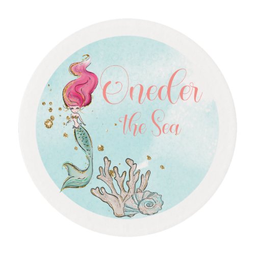 First Birthday ONE_der the Sea Mermaid Birthday Edible Frosting Rounds