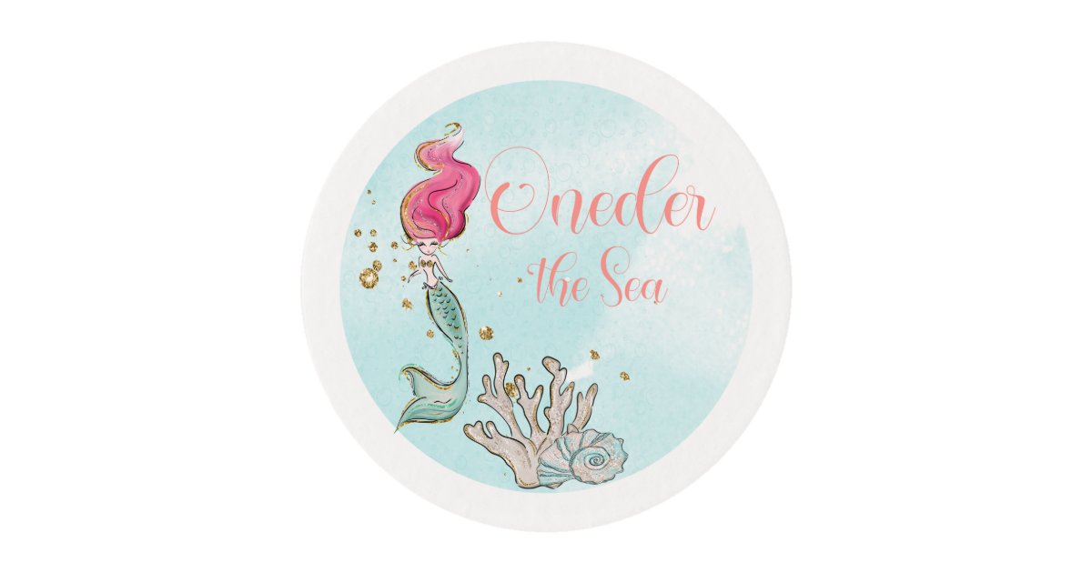 First Birthday ONE-der the Sea Mermaid Birthday Edible Frosting Rounds